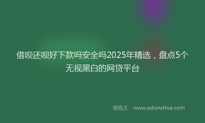 借呗还呗好下款吗安全吗2025年精选，盘点5个无视黑白的网贷平台