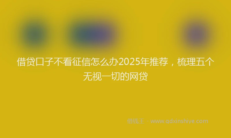 借贷口子不看征信怎么办2025年推荐，梳理五个无视一切的网贷
