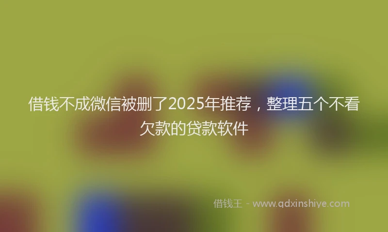 借钱不成微信被删了2025年推荐，整理五个不看欠款的贷款软件