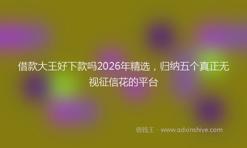 借款大王好下款吗2026年精选，归纳五个真正无视征信花的平台