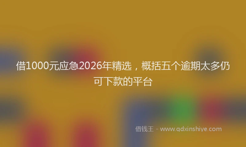 借1000元应急2026年精选，概括五个逾期太多仍可下款的平台