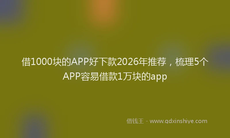 借1000块的APP好下款2026年推荐，梳理5个APP容易借款1万块的app