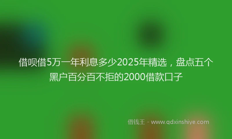 借呗借5万一年利息多少2025年精选，盘点五个黑户百分百不拒的2000借款口子