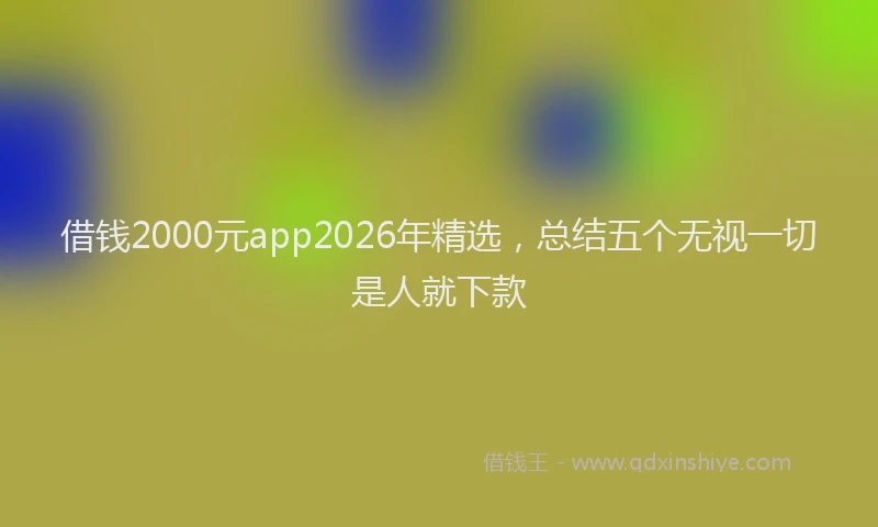 借钱2000元app2026年精选，总结五个无视一切是人就下款