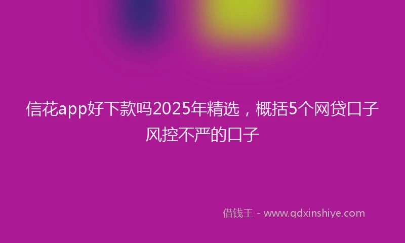 信花app好下款吗2025年精选，概括5个网贷口子风控不严的口子