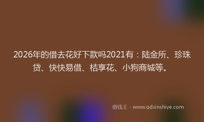 2026年的借去花好下款吗2021有:陆金所、珍珠贷、快快易借、桔享花、小狗商城等。