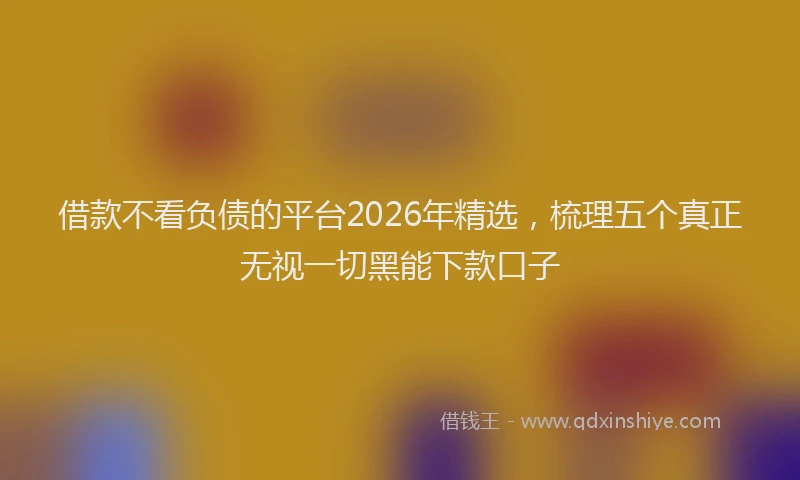 借款不看负债的平台2026年精选,梳理五个真正无视一切黑能下款口子