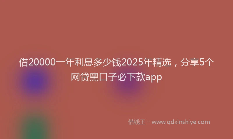 借20000一年利息多少钱2025年精选，分享5个网贷黑口子必下款app