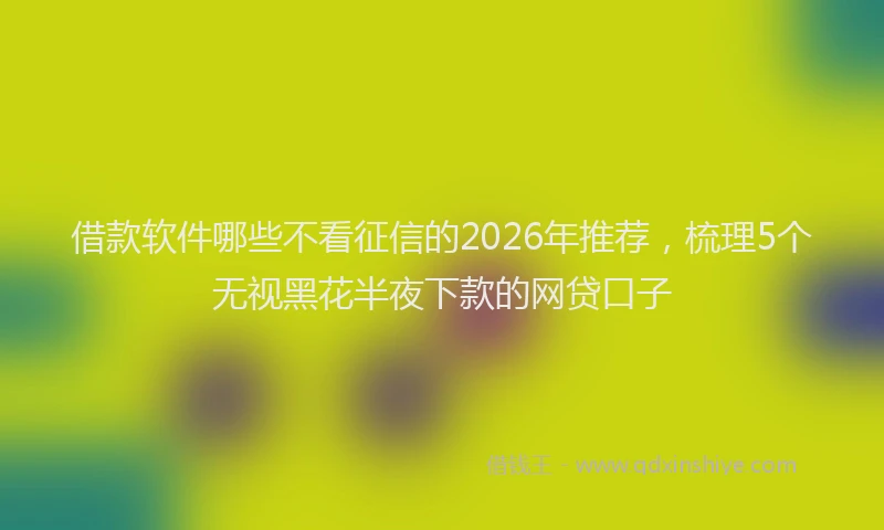 借款软件哪些不看征信的2026年推荐，梳理5个无视黑花半夜下款的网贷口子