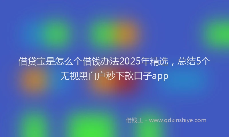 借贷宝是怎么个借钱办法2025年精选，总结5个无视黑白户秒下款口子app