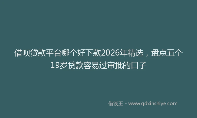 借呗贷款平台哪个好下款2026年精选，盘点五个19岁贷款容易过审批的口子
