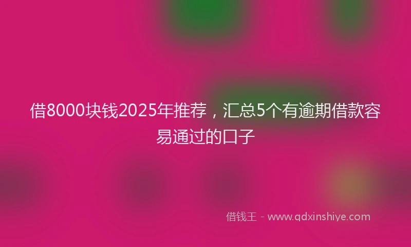 借8000块钱2025年推荐，汇总5个有逾期借款容易通过的口子