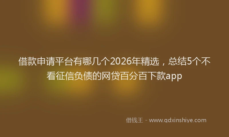 借款申请平台有哪几个2026年精选,总结5个不看征信负债的网贷百分百下款app