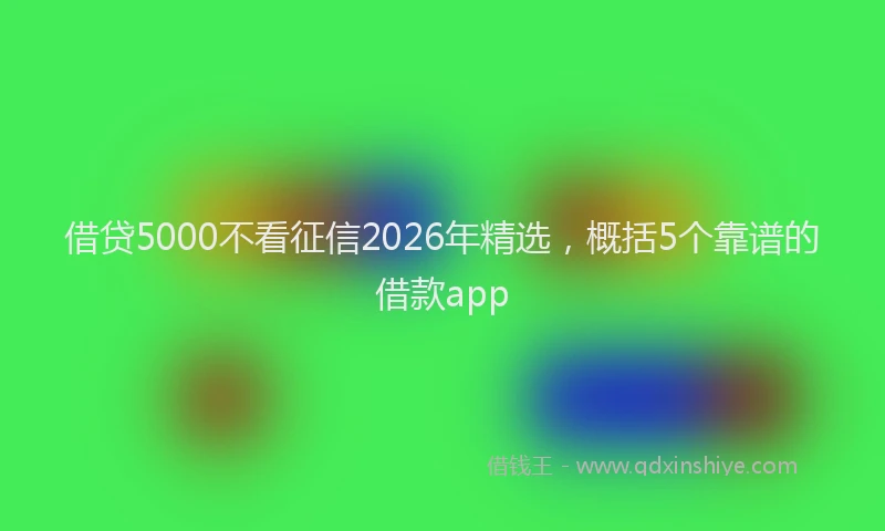 借贷5000不看征信2026年精选，概括5个靠谱的借款app