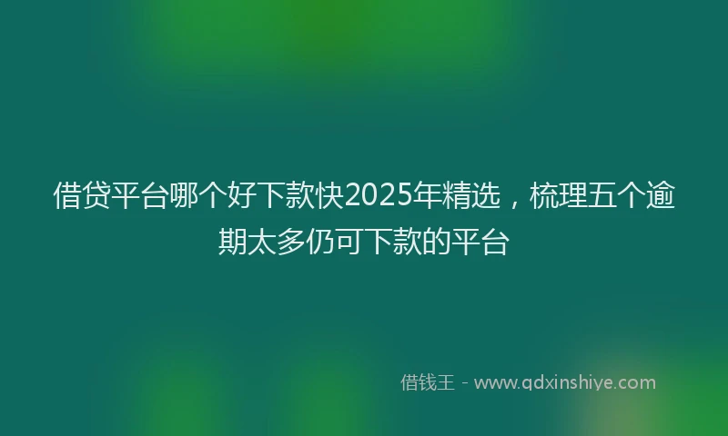 借贷平台哪个好下款快2025年精选,梳理五个逾期太多仍可下款的平台