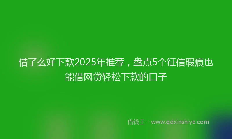 借了么好下款2025年推荐，盘点5个征信瑕疵也能借网贷轻松下款的口子