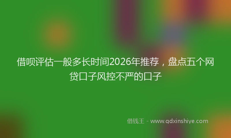 借呗评估一般多长时间2026年推荐，盘点五个网贷口子风控不严的口子