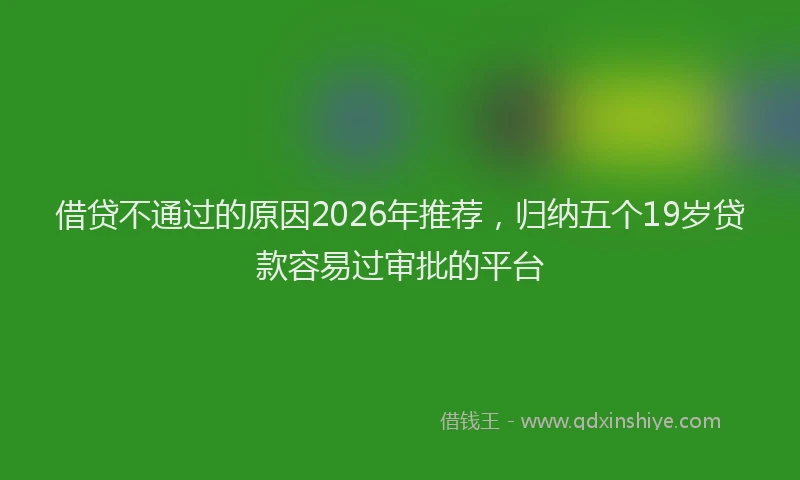 借贷不通过的原因2026年推荐，归纳五个19岁贷款容易过审批的平台