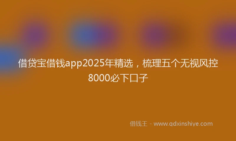 借贷宝借钱app2025年精选，梳理五个无视风控8000必下口子