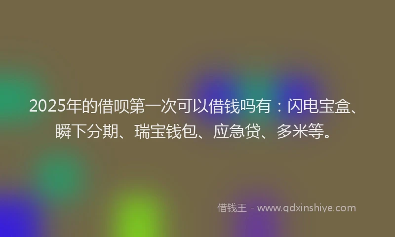 2025年的借呗第一次可以借钱吗有：闪电宝盒、瞬下分期、瑞宝钱包、应急贷、多米等。
