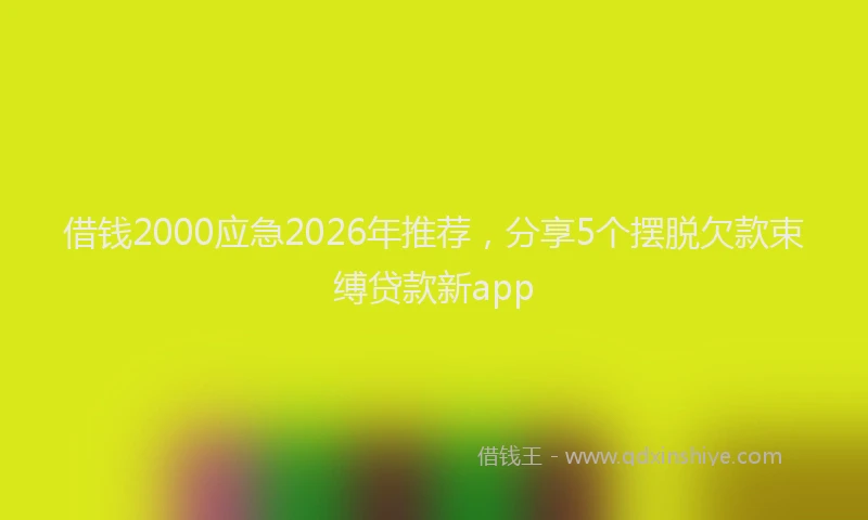借钱2000应急2026年推荐，分享5个摆脱欠款束缚贷款新app