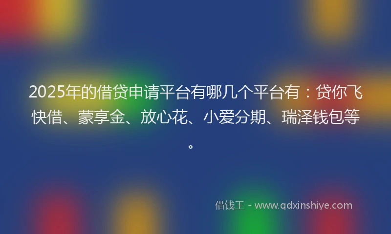 2025年的借贷申请平台有哪几个平台有：贷你飞快借、蒙享金、放心花、小爱分期、瑞泽钱包等。