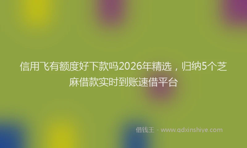 信用飞有额度好下款吗2026年精选，归纳5个芝麻借款实时到账速借平台