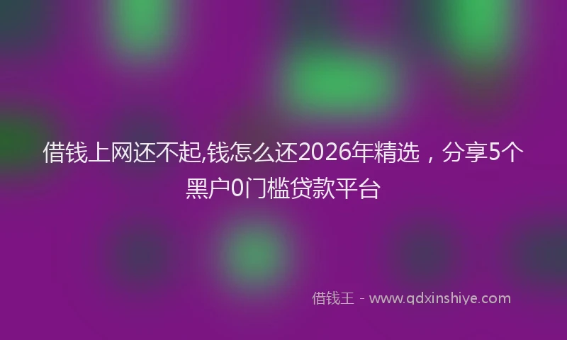 借钱上网还不起,钱怎么还2026年精选，分享5个黑户0门槛贷款平台
