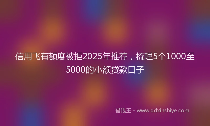 信用飞有额度被拒2025年推荐，梳理5个1000至5000的小额贷款口子