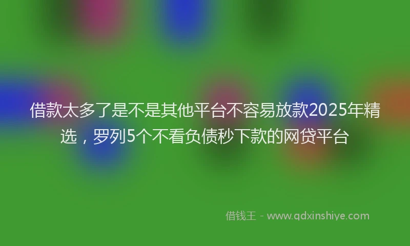 借款太多了是不是其他平台不容易放款2025年精选，罗列5个不看负债秒下款的网贷平台