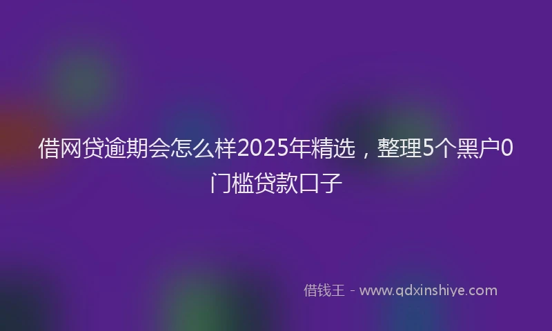 借网贷逾期会怎么样2025年精选，整理5个黑户0门槛贷款口子