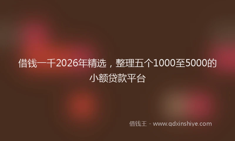 借钱一千2026年精选，整理五个1000至5000的小额贷款平台