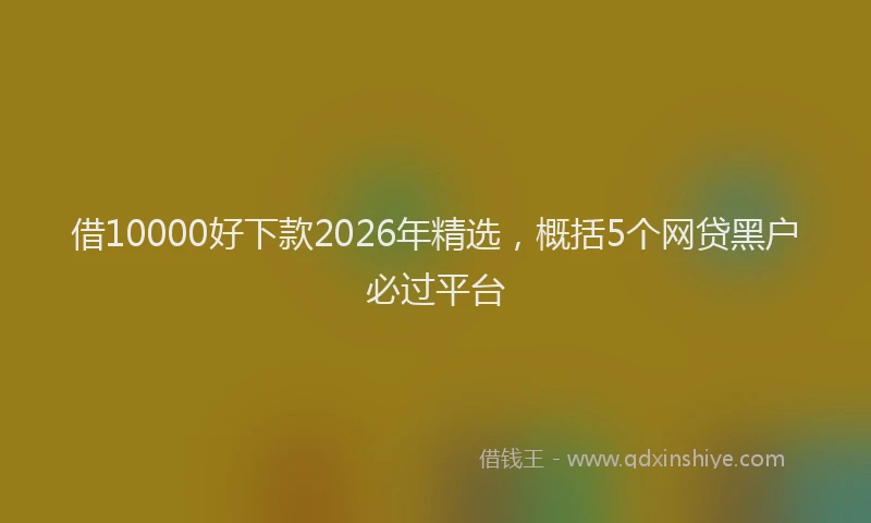 借10000好下款2026年精选，概括5个网贷黑户必过平台