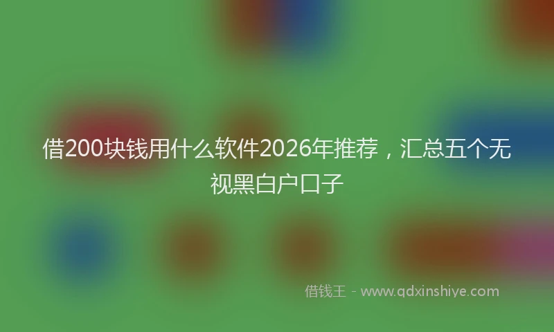 借200块钱用什么软件2026年推荐，汇总五个无视黑白户口子