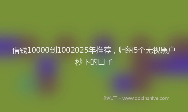 借钱10000到1002025年推荐,归纳5个无视黑户秒下的口子