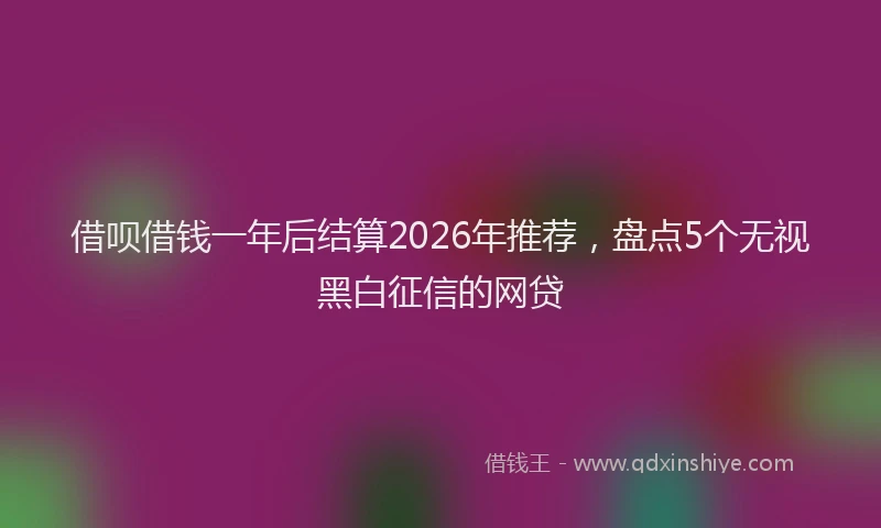 借呗借钱一年后结算2026年推荐，盘点5个无视黑白征信的网贷