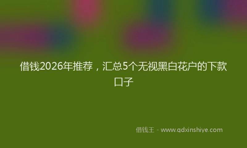 借钱2026年推荐,汇总5个无视黑白花户的下款口子
