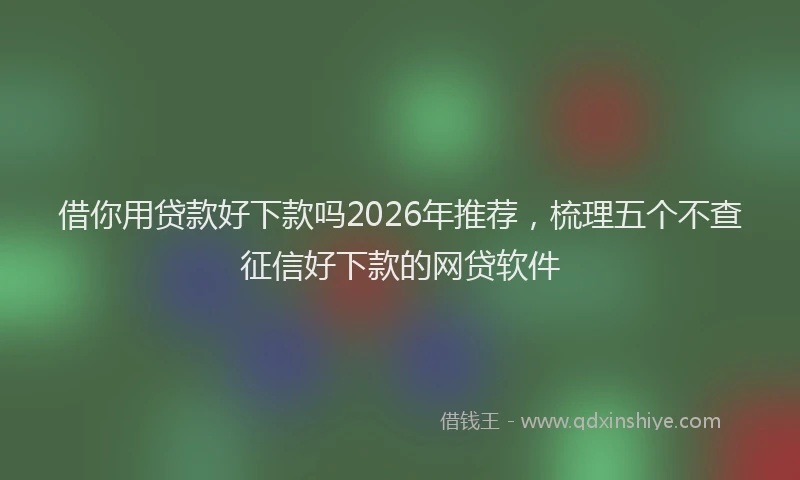 借你用贷款好下款吗2026年推荐，梳理五个不查征信好下款的网贷软件