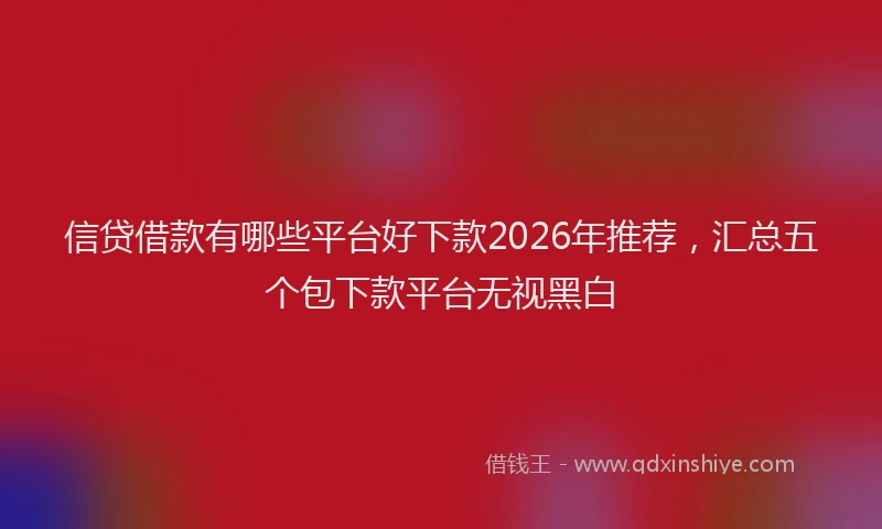 信贷借款有哪些平台好下款2026年推荐，汇总五个包下款平台无视黑白