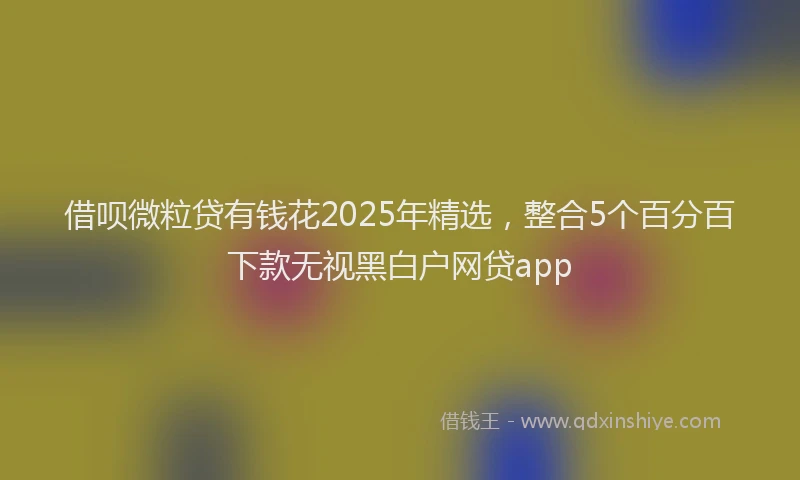 借呗微粒贷有钱花2025年精选,整合5个百分百下款无视黑白户网贷app