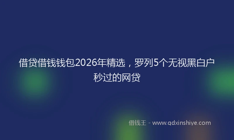 借贷借钱钱包2026年精选,罗列5个无视黑白户秒过的网贷