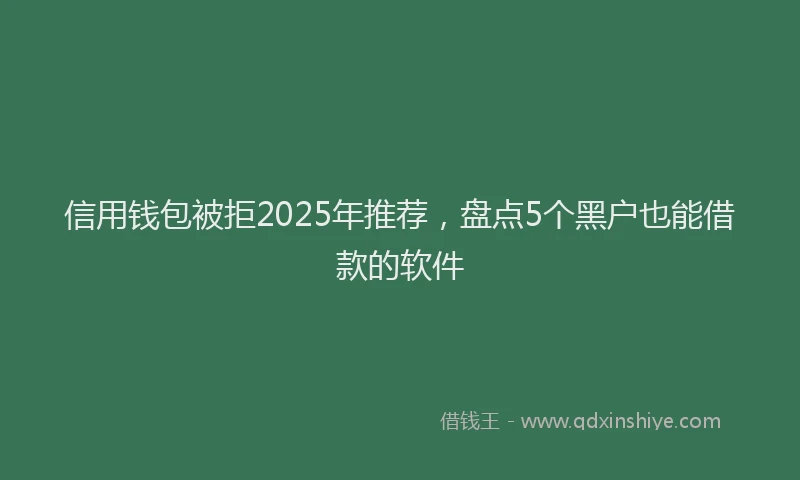 信用钱包被拒2025年推荐，盘点5个黑户也能借款的软件