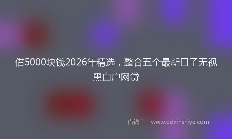 借5000块钱2026年精选，整合五个最新口子无视黑白户网贷