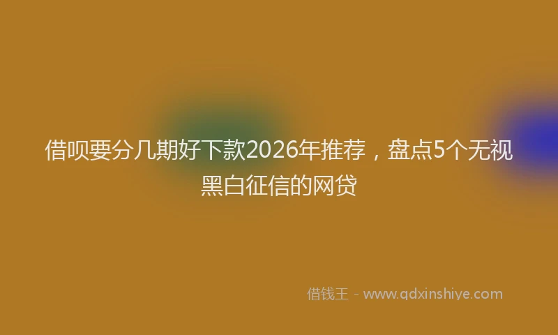 借呗要分几期好下款2026年推荐，盘点5个无视黑白征信的网贷