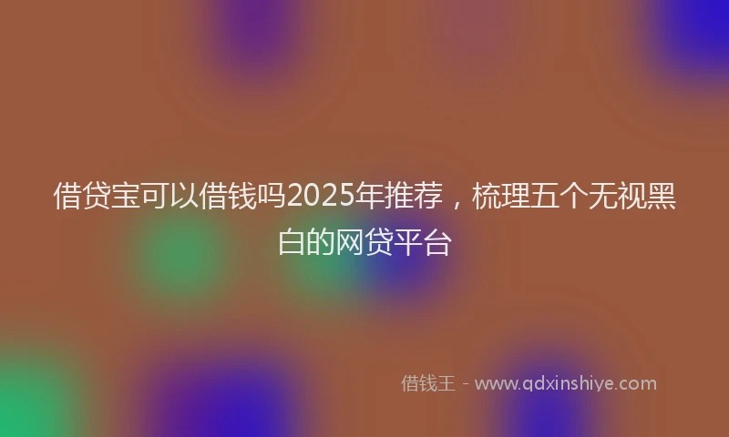 借贷宝可以借钱吗2025年推荐，梳理五个无视黑白的网贷平台