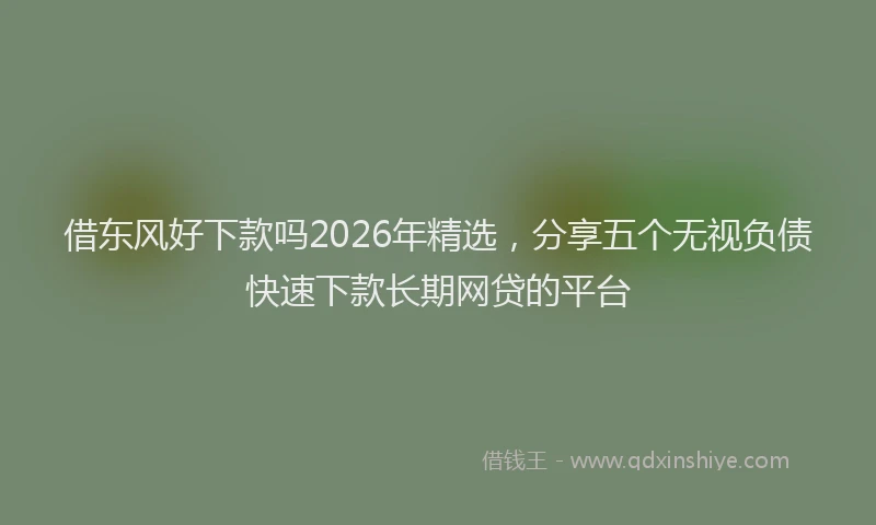 借东风好下款吗2026年精选，分享五个无视负债快速下款长期网贷的平台