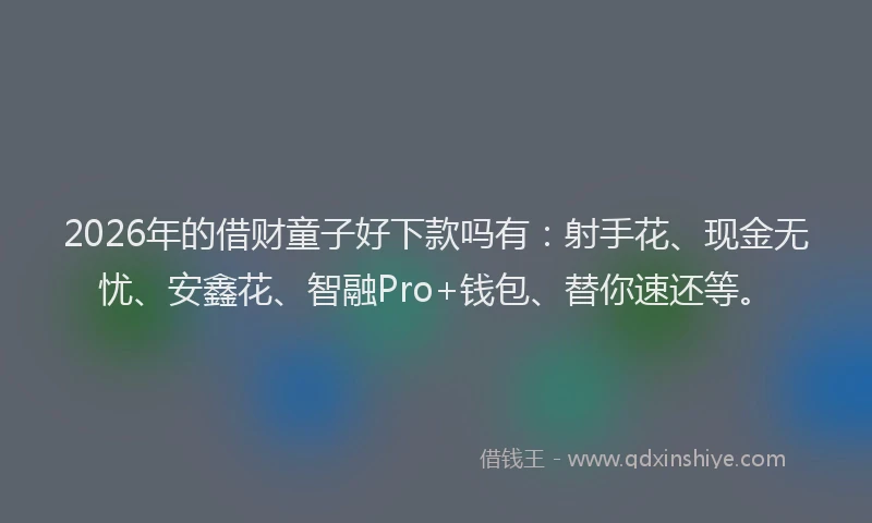 2026年的借财童子好下款吗有：射手花、现金无忧、安鑫花、智融Pro+钱包、替你速还等。