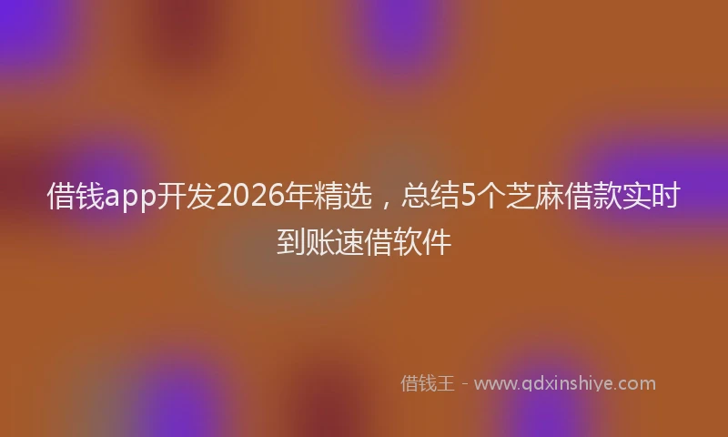 借钱app开发2026年精选，总结5个芝麻借款实时到账速借软件