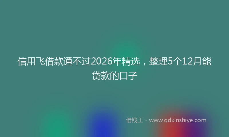 信用飞借款通不过2026年精选,整理5个12月能贷款的口子