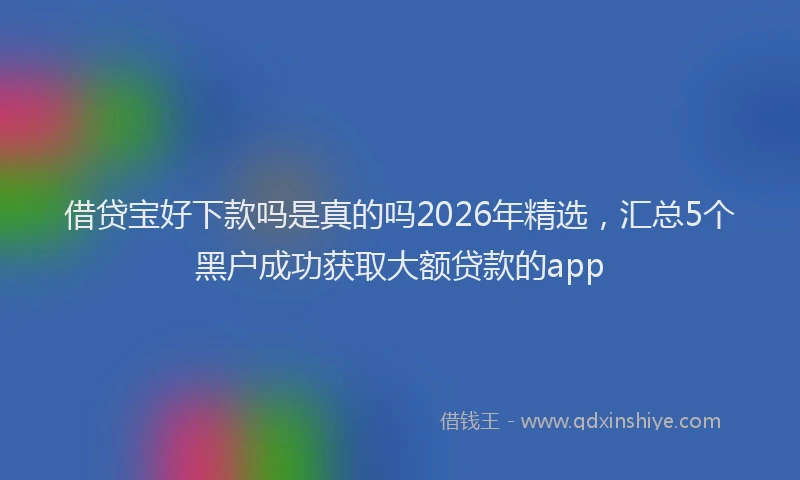 借贷宝好下款吗是真的吗2026年精选，汇总5个黑户成功获取大额贷款的app